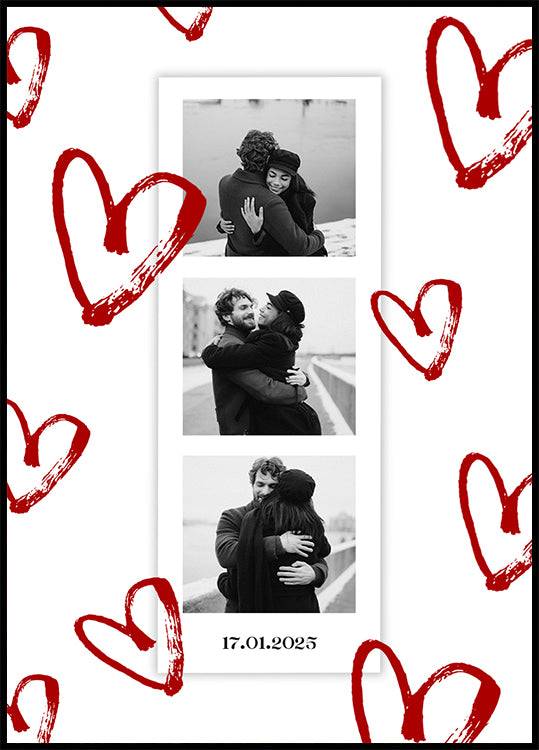 Couple Personalized Polaroid Photo Collage Plakat (100x140cm) - Plakater > Personlige Plakater, Valentine's Day