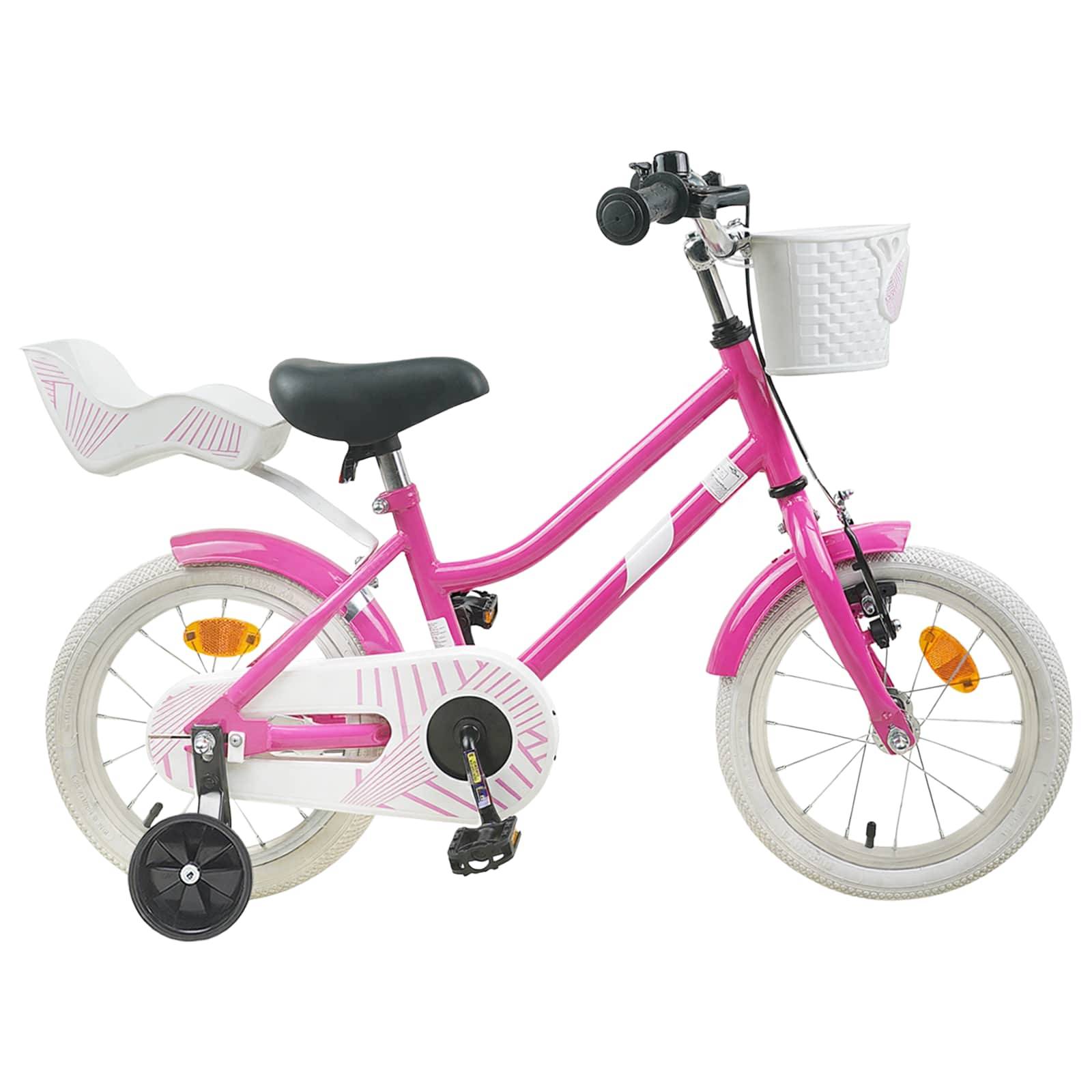 Børnecykel 14 tommer anbefalet til 3-5 år gammel Mørk pink