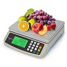 KNSWE Matvåg 10kg Stor Digital Våg Kök Rostfritt stål Vikt Pounds Kilogram och ounces för bakning Matlagning Måltid Prep Kaffe Tara Funktion Exakt räkning och LCD-skärm