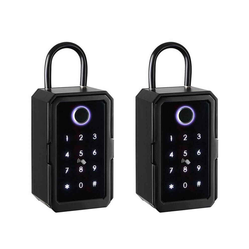 2X Key Cabinet with Code, Key Safe for Outdoor/Indoor Key Safe Fingerprint for Home/Garage/Office ()