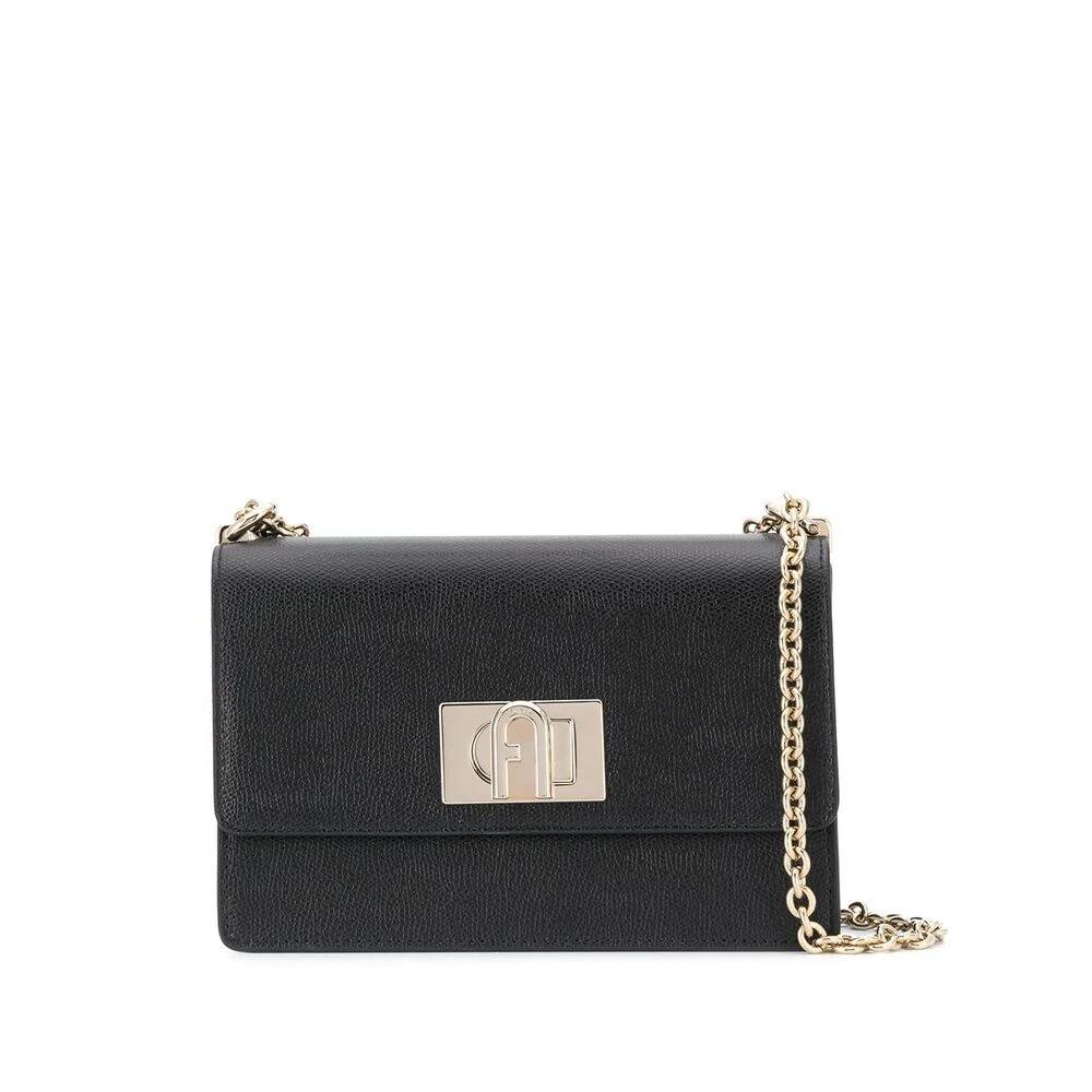 Furla Sort læder Bakare skuldertaske - Tasker - Dame - Sort - ONE SIZE - Uld