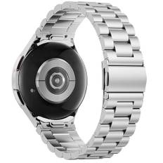 SUNDAREE One Click Armband Kompatibel mit Samsung Galaxy Watch 7/Watch 6 Classic 47MM/Watch 5 Pro/FE,Keine Lücke Herren Edelstahl Metall Uhrband für Watch 7/6/5/4 44MM 40MM 46MM 43MM 42MM 45MM,Silber