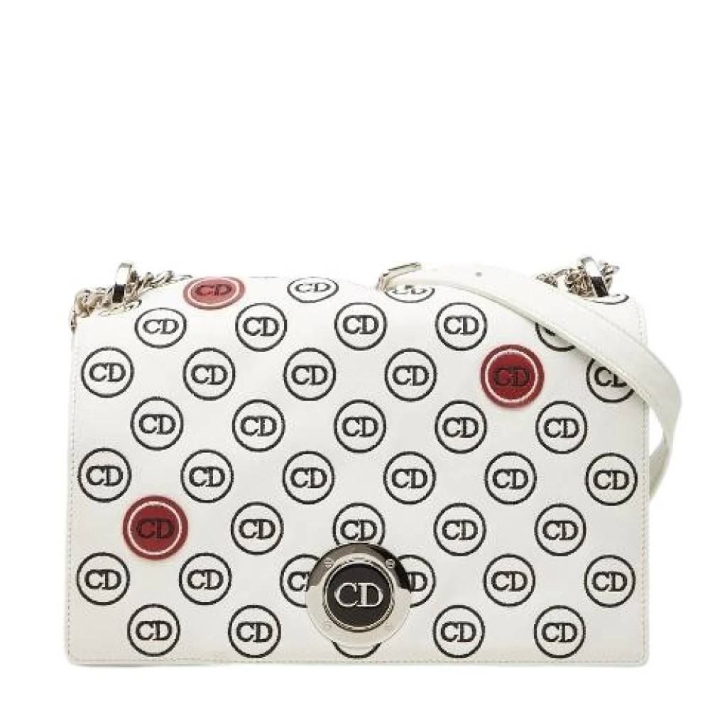 Dior Vintage Pre-owned Diorama Læder Kæde Skuldertaske - Vintage - Dame - Hvid - ONE SIZE - Uld