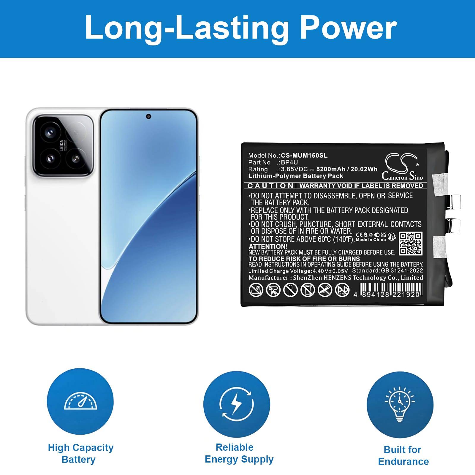 Batteri till Xiaomi Mi 15 mfl - 5.200 mAh