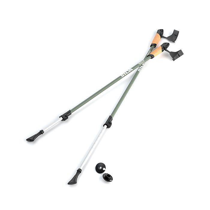 Silva Walking Poles Aluminum Cork: Green