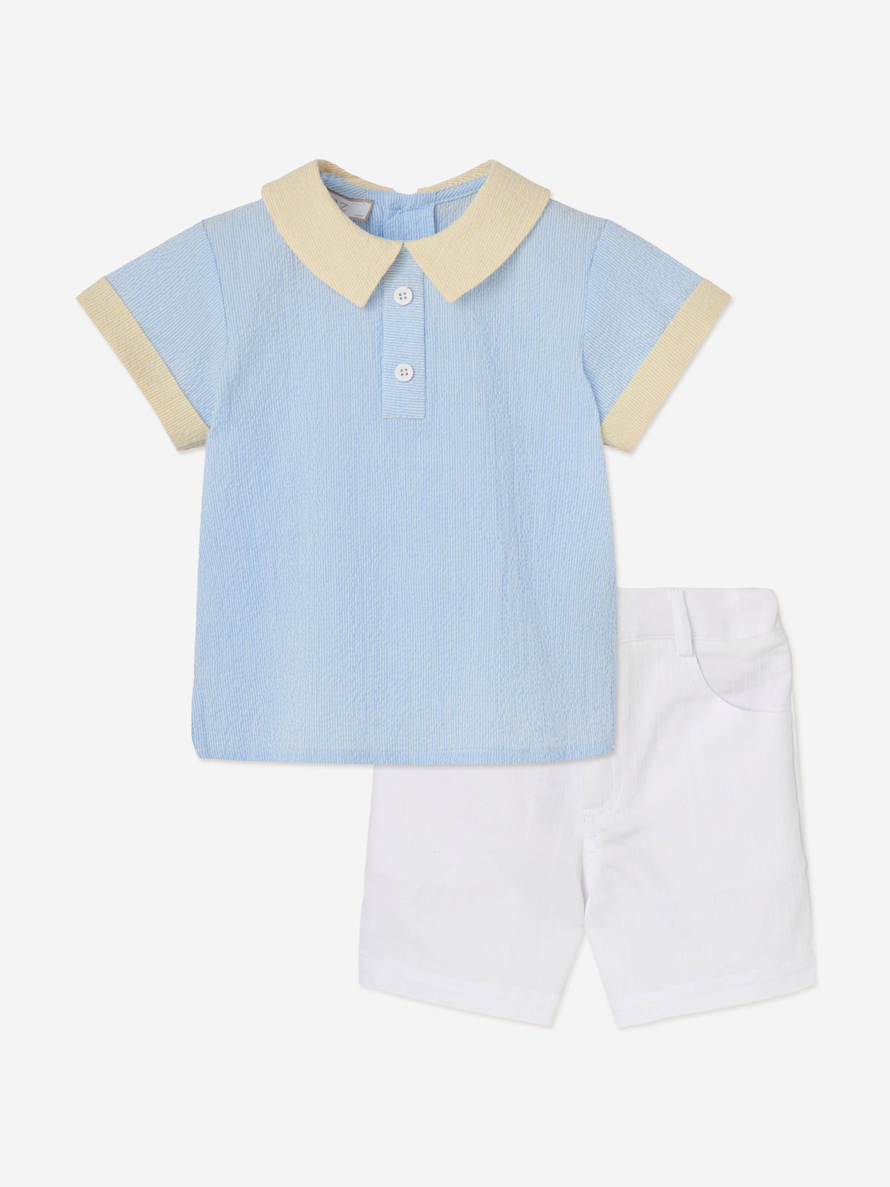 Paz Rodriguez Baby Boys Cotton Short Set in Blue - Blue / 24 months (24 months)