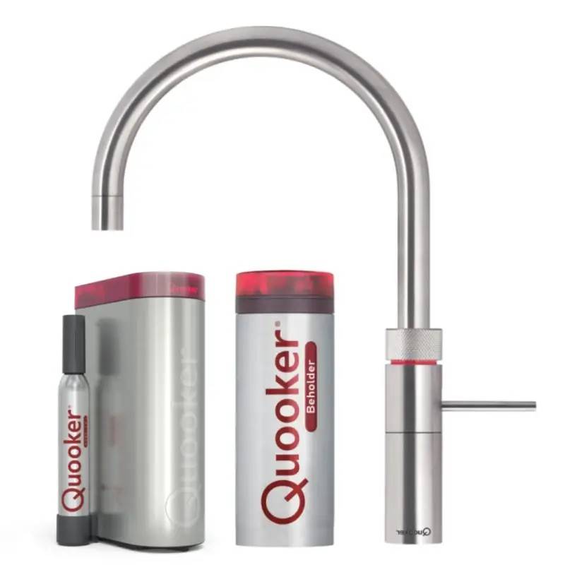 Quooker Fusion round Rustfrit stål 5i1, inkl. Pro3 beholder & Cube køler
