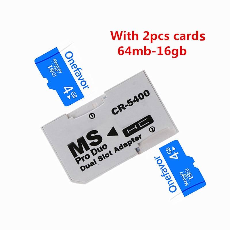 ! dual 2 kortplats ms card pro duo adapter micro tf 64mb - 16gb tf minneskort till minneskort för psp - 256mb