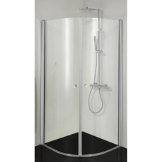 Brusehjørne - buet 90 x 90 cm Is glas