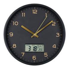 House Nordic - Amiens - Vægur M/digital display (sort) ø25 cm
