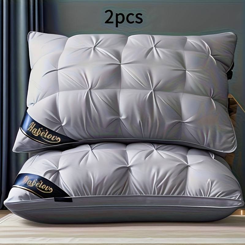 1/2 Luxury Hotel Quality Pillow - Deep Sleep Neck Support, All-Season High Pillow - 2pc Gray