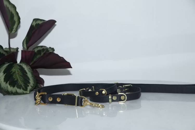 LA Hundhalsband - Black Brass: 75x4 cm