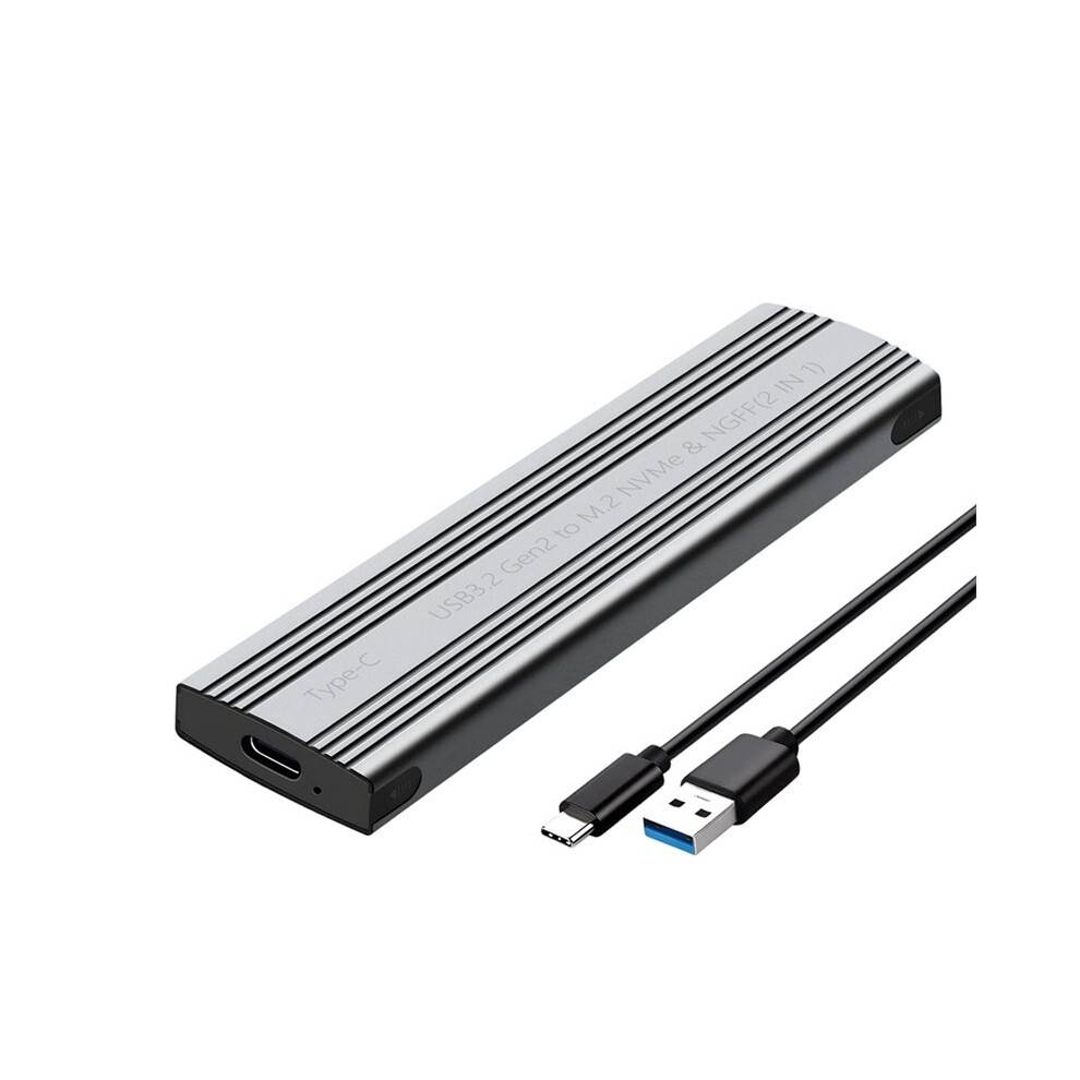 M. 2 Solid State Mobile Hard Disk Box USB 3.2 Metal Heat Dissipation External Type-C Interface /NVMe Dual Protocol B
