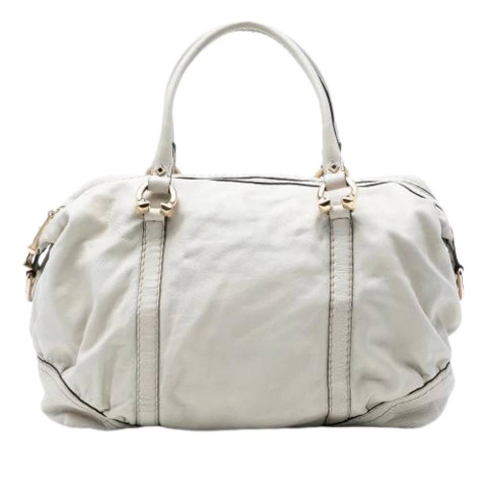 Gucci Vintage Pre-owned Boston Bag - Vintage - Dame - Hvid - ONE SIZE - Læder