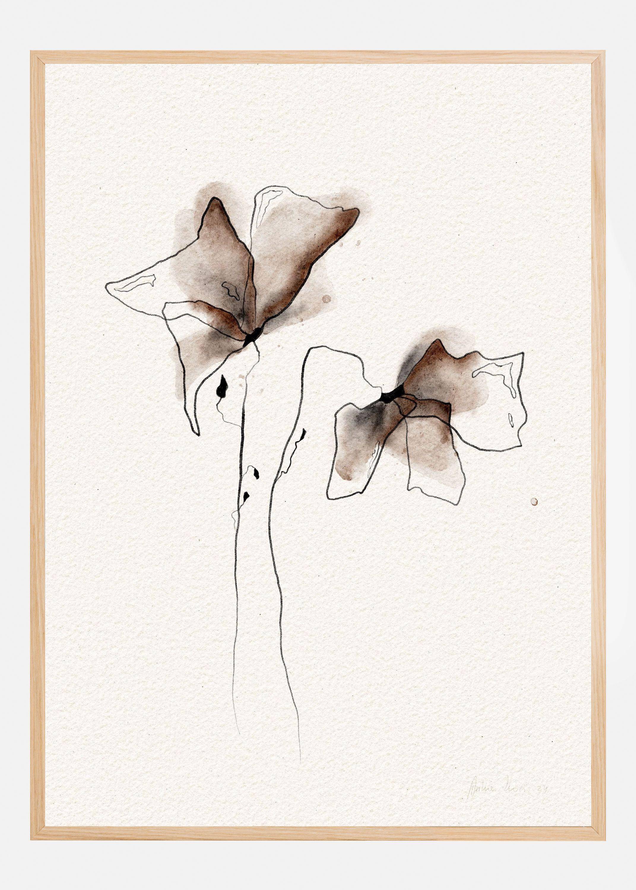 FUNKY FLOWERS digital watercolor painting Poster (30x40 cm)