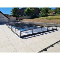 Fjordpool Pooltak Flat - 5.60x10.6m / Kanalplast 10 mm / Dörr - Höger + Vippgavel