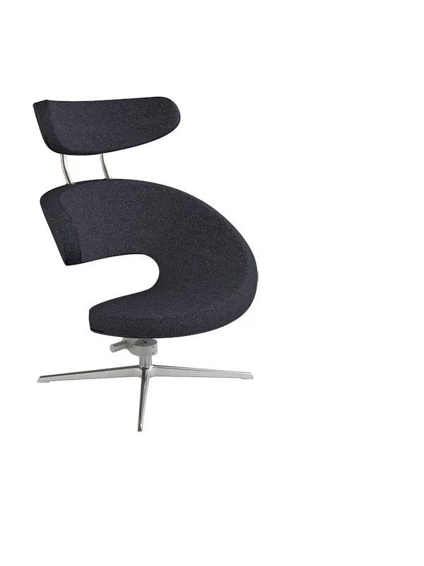 Peel™ Lænestol, venstre fra Variér Mixed black HAL180 / Eksklusiv skammel - Jacobsen Plus