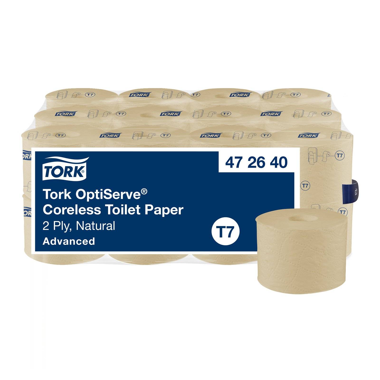 Toalettpapper Tork Coreless Natur T7, 2-lager, 94,3m, 24 st