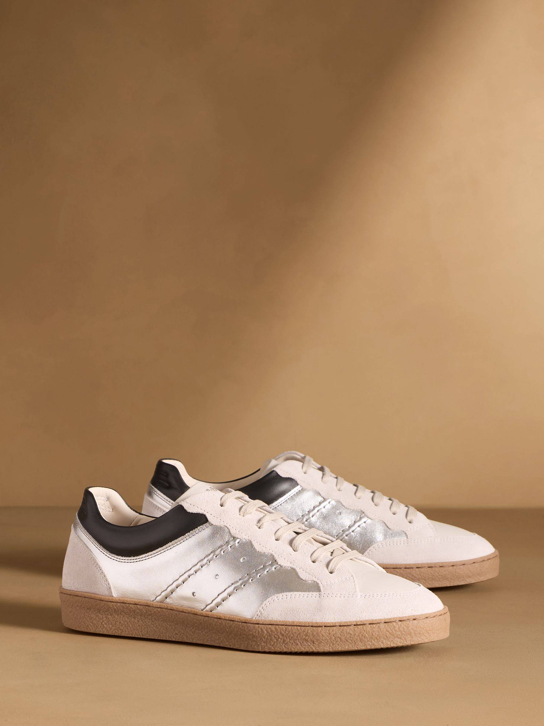 Russell & Bromley Russell & Bromley Silver Roller Lace Up Trainers