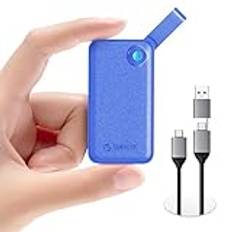 ORICO Extern SSD 1TB, bärbar SSD upp till 2000 MB/s, USB 3,2 Gen 2 x 2 extern hårddisk SSD med 2-i-1 USB-C-kabel, kompatibel med smartphones, PS5, Xbox, bärbar dator, MacBook/Pro/Air – B20 (blå)