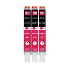 3 XXL Druckerpatronen kompatibel zu CLI-581 M Magenta für Canon PIXMA TS705 TS6150 TS6250 TS6350 TR7550 TR8550 TS8150 TS8250 TS8350 TS9150 TS9550 TS6151 TS6251 TS6351 TS8151 TS8152 TS8251