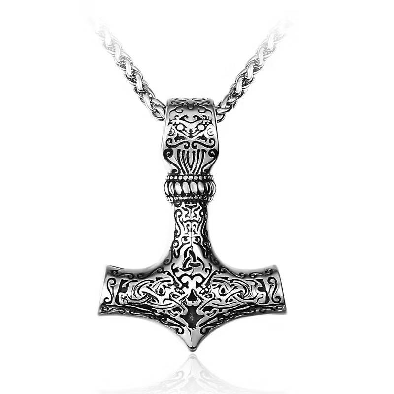 Halsband Tors Hammare 4mm Silver