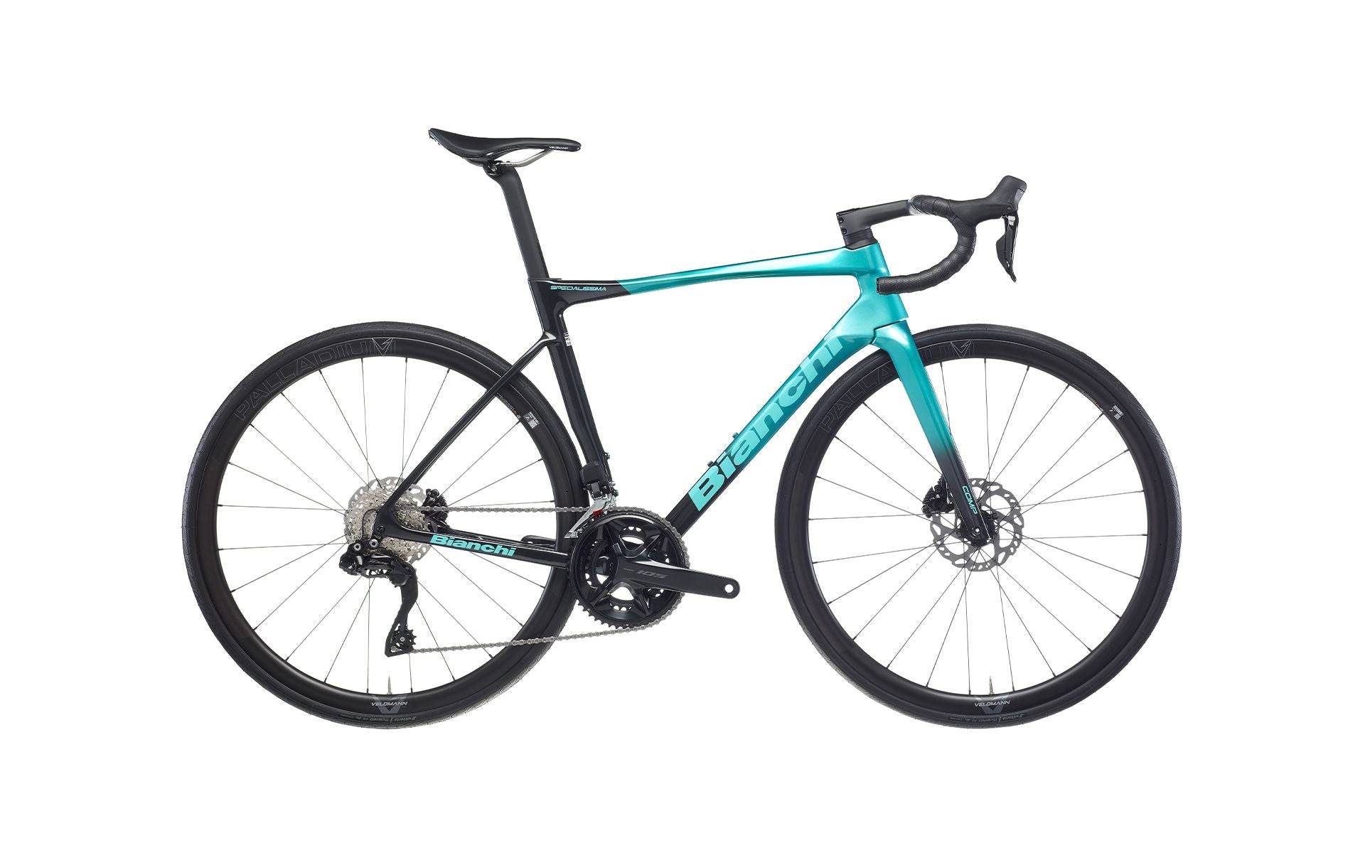Bianchi Specialissima Comp 2026 - Shimano Ultegra DI2 - Velomann Palladium, 33mm profilo Carbon - 015 / 57 / B9 - Grafite/Celeste Metallico - CK16 [Lucido]