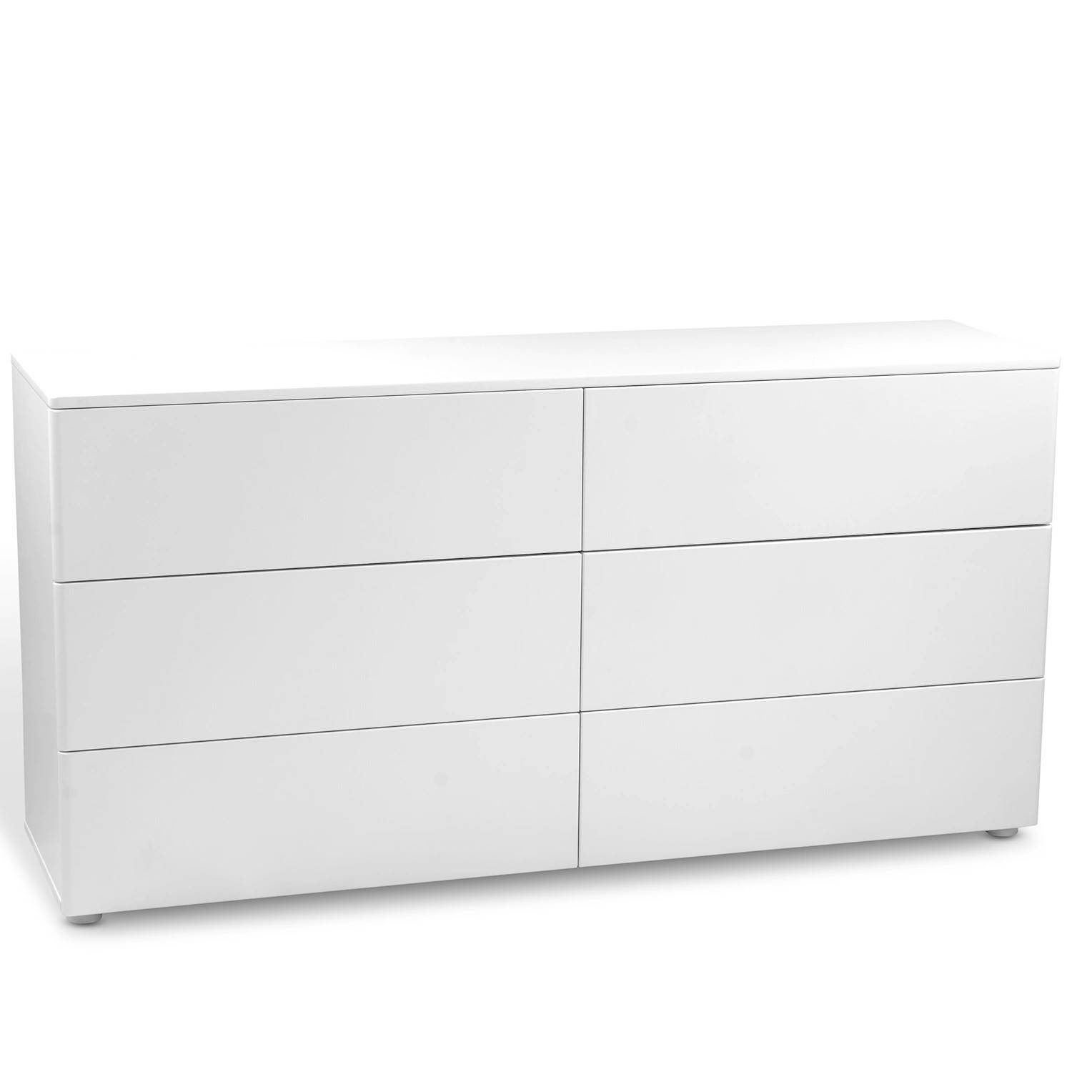 Mono byrå 6 lådor vitlack - Vit