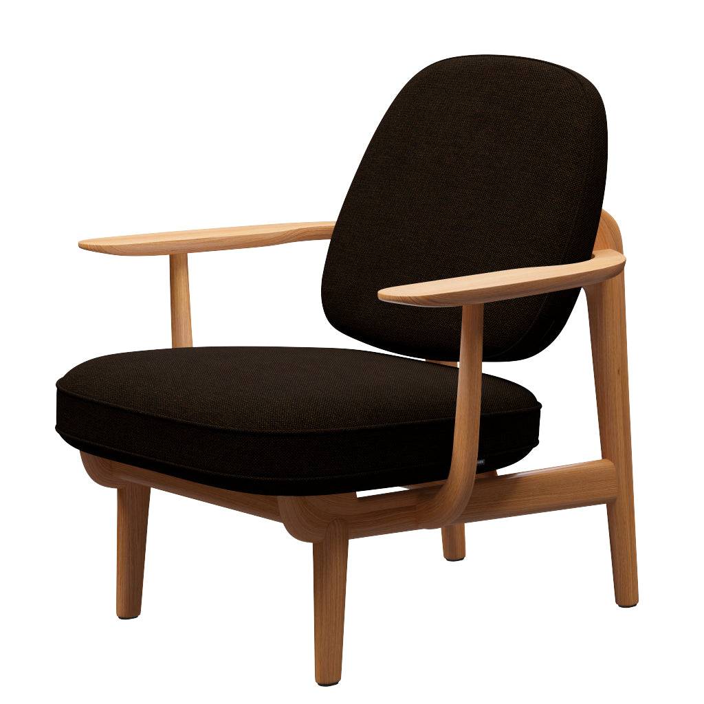 Fred Lænestol, lakeret eg fra Fritz Hansen Hallingdal - 370 Black/Brown - Jacobsen Plus