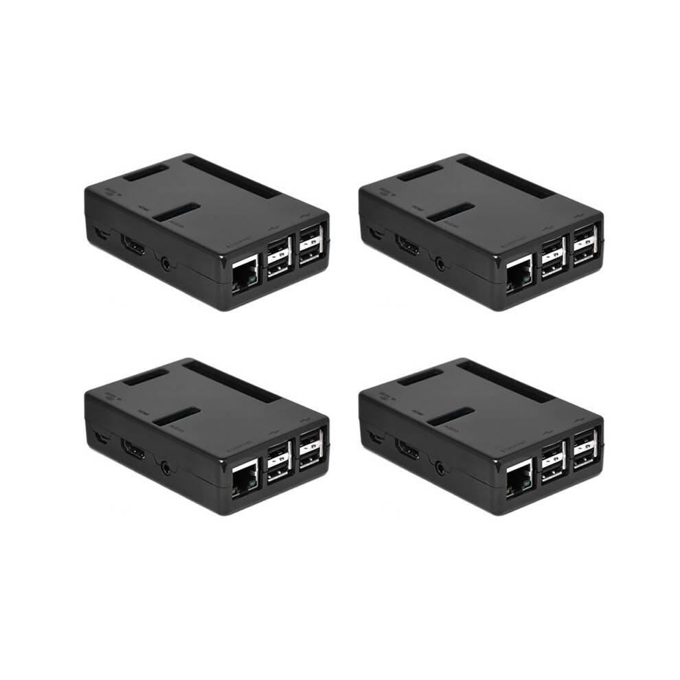4X for Raspberry Pi 3 Model B Case, Protective Case Raspberry Pi 3 Model B NOT Included (Black)