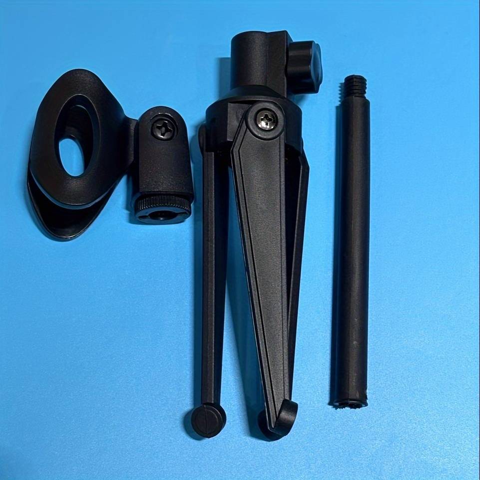 TEMU Adjustable Microphone Stand, Portable Tripod Desktop Mount, Made Of Foldable Abs Material, Suitable For Office And Recording Studio