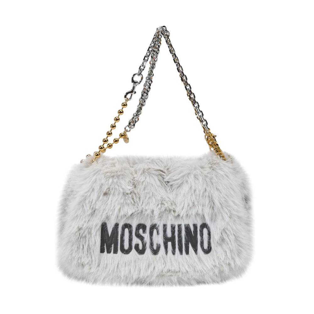 Moschino Furry Bag - Tasker - Dame - Hvid - ONE SIZE - Uld