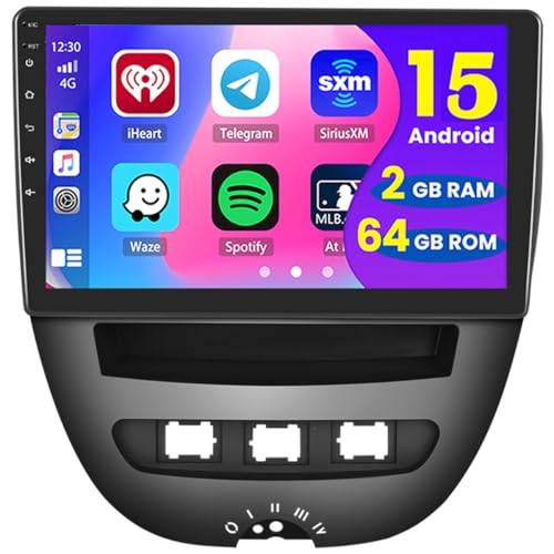 2+64GB Android Autoradio för Peugeot 107, Toyota Aygo, Citroen C1 2004-2014 Trådlös Carplay Android Auto, 10.1" Skärm Bluetooth Auto Radio Navi Backkamera WiFi FM RDS Radio SWC
