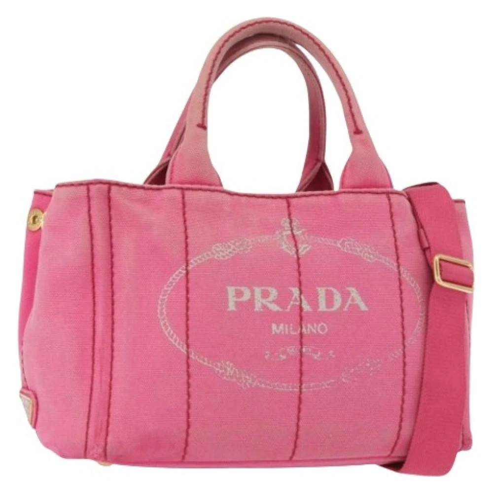 Prada Vintage Pre-owned Vintage Canvas Tote Bag - Vintage - Dame - Lyserød - ONE SIZE -