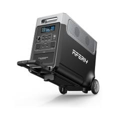 AFERIY 3600W Solargenerator, 3840Wh LiFePO4 Tragbare Powerstation mit USV, 3x230V AC Ausgang 3600W (7200W Peak), Stormerzeuger 2200W Schnelles Stromspeicher Aufladen für Reise, Outdoor-Camping