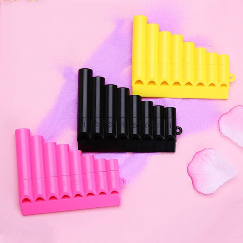 Träblås panflöjt 8 rör plast rad flöjt pannpipa handgjorda pan flöjter flauta barn musikinstrument - Svart