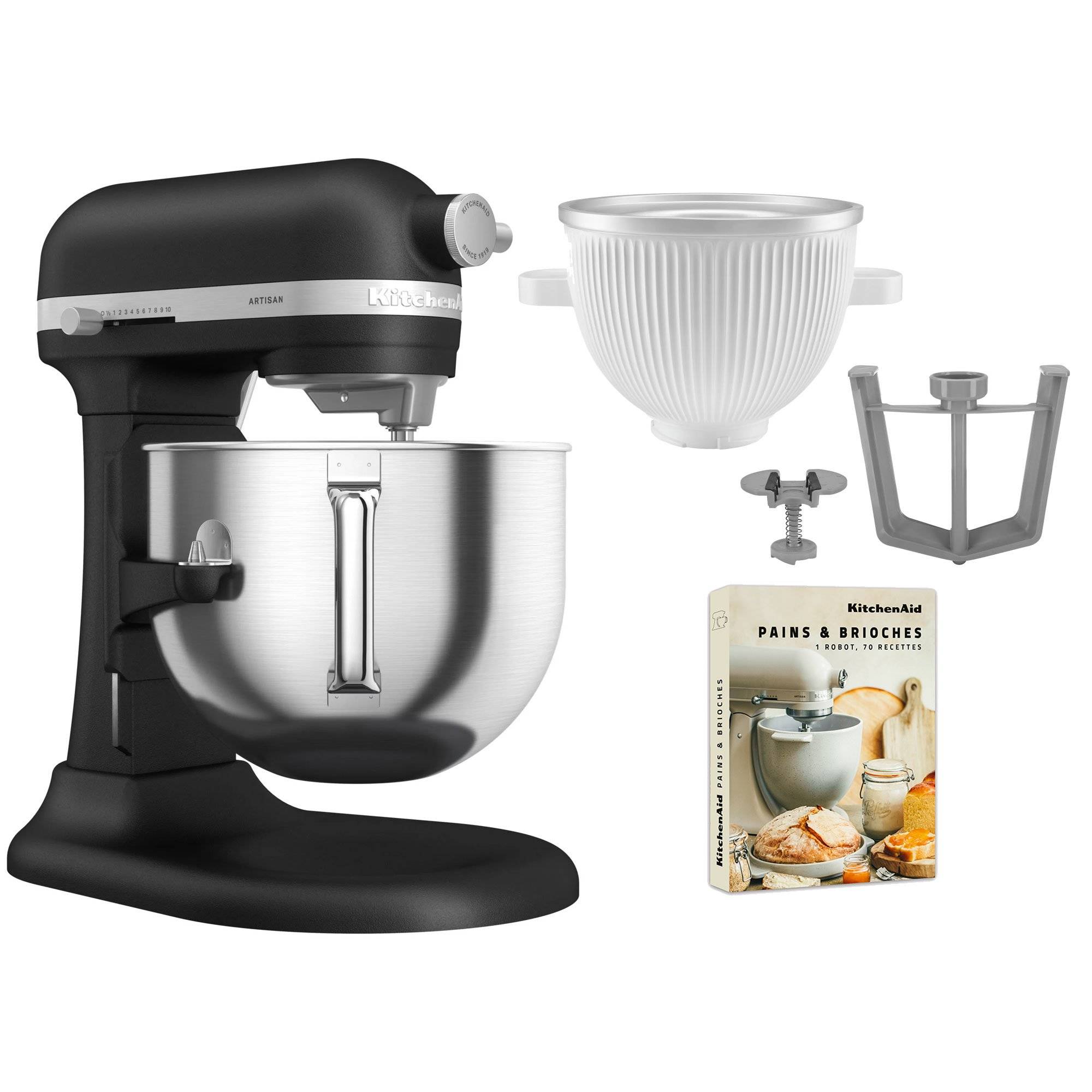 Kitchenaid 5KSM70SHXE köksmaskin 6,6 liter + 5KSMICM Ice Cream Maker, imperial black - Imperial black