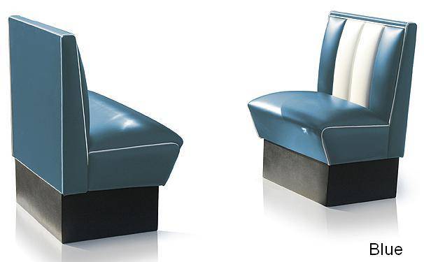 Diner booth - retro soffa slutdel 70 cm (Färg: MÖRKRÖD/VIT)