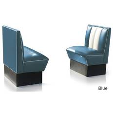 Diner booth - retro soffa slutdel 70 cm (Färg: MÖRKRÖD/VIT)