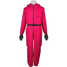 Voksne børn Unisex Squid Game 2 Kostume Cosplay Jumpsuit + Squid Game Maske Halloween Outfit Gave Party 10-12 år (140-150)