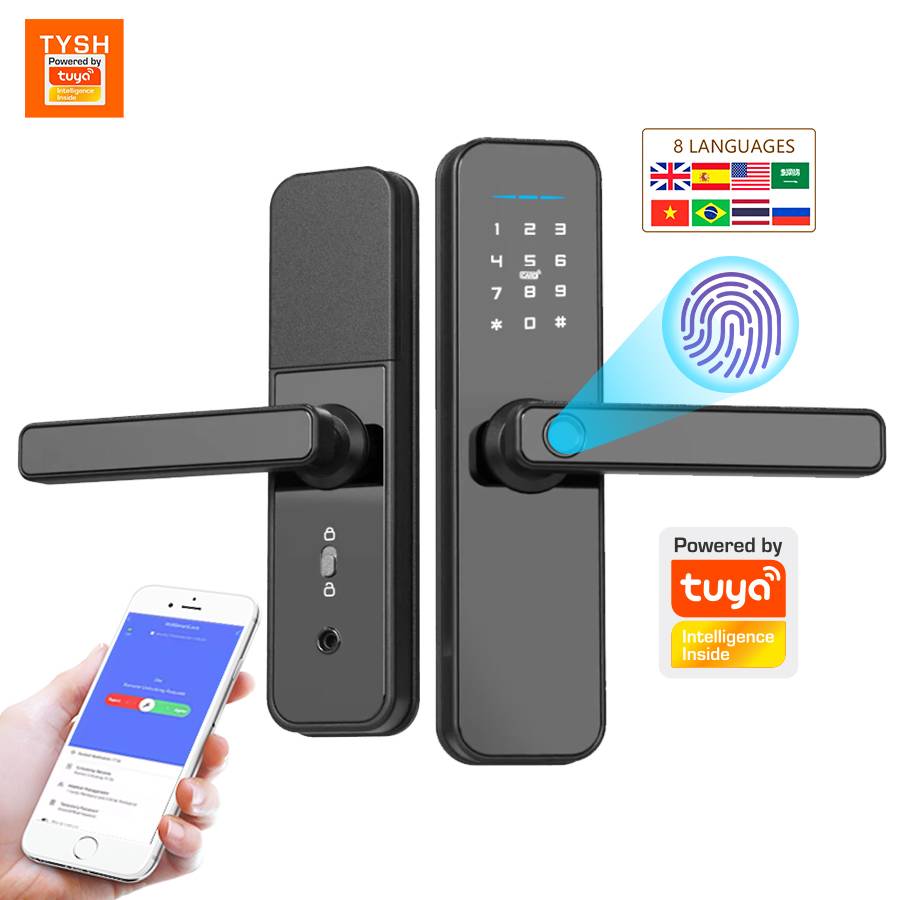Tuya App TYSH Wifi Smart Lock Remote Network Control Lock Waterproof Digital Door Lock Aluminum Alloy Support 3585/5050 Mortise