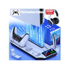 3 Mode Led Cooling Fan for PS5 Vertical Stand 2 Controller Charging Dock for Sony Playstation 5