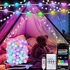 echosari Smart Global Fairy Lights USB, 10 m RGB inbyggt chip drömmande globala ljusslingor med APP och fjärrmusik synkronisering och MIC-synkronisering för barnrum, fest, bröllopsdekor