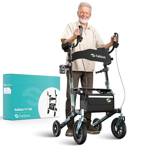 Helavo Outdoor-Arthritis-Rollator mit Sitz & gepolsterten Unterarmstützen
