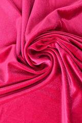 Pink Velour Med Stræk - Stof i Metervarer.