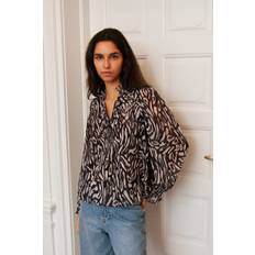 Neo Noir - Leia Abstract Leo Blouse 164591 - Black
