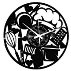 Instant Karma Clocks Vinyl Väggklocka Kök Kock Hem 33 Rv, Vintage, Handmade