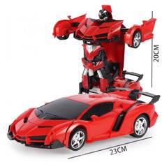 Fjernstyret Transformer Bil med lyd- og lyseffekter (model: Rød)
