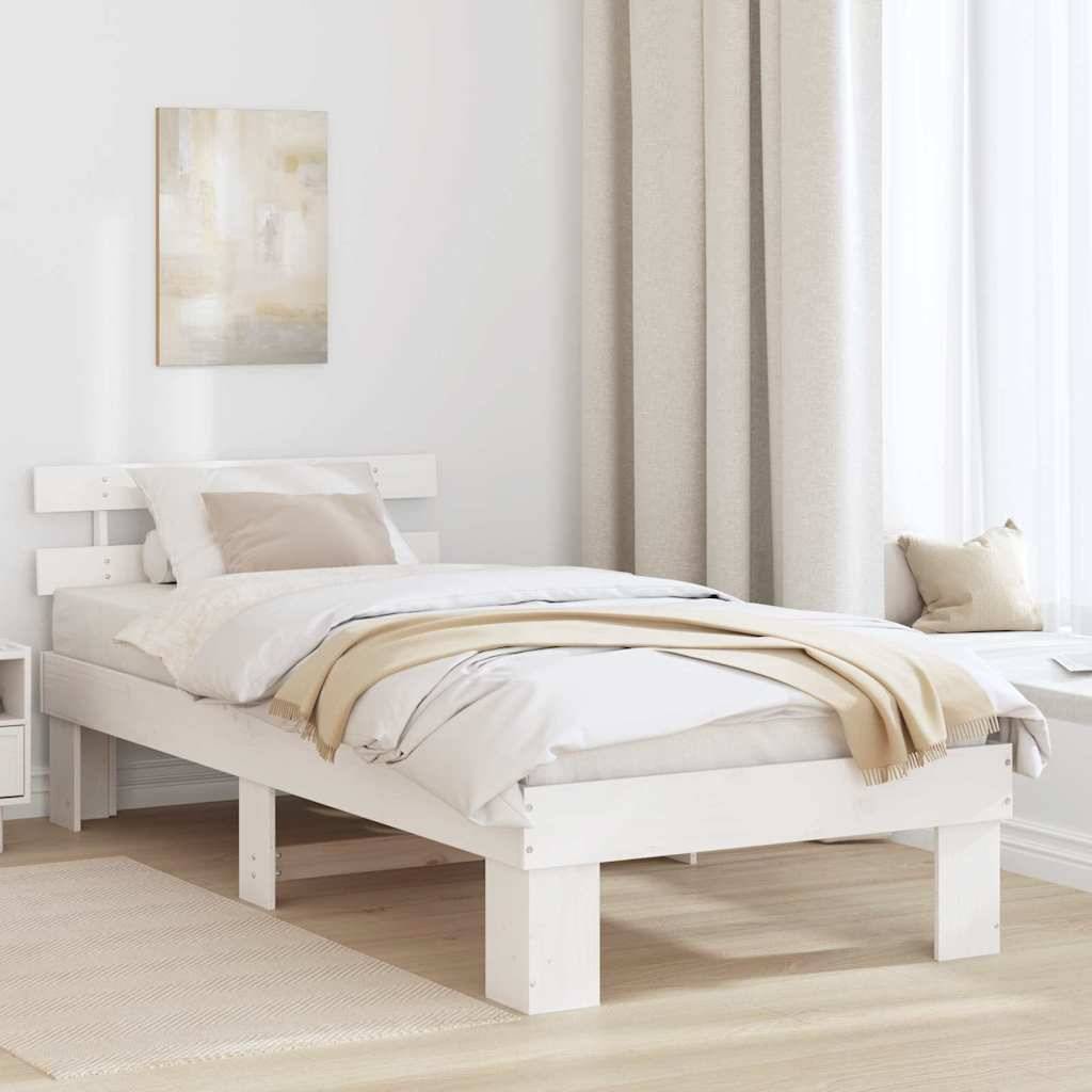Sengestel Med Hovedgærde Hvid 90 X 190 Cm