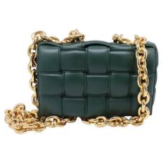Bottega Veneta Vintage, Vintage , Dame, Grøn, ONE SIZE, Uld, Pre-owned Laeder skuldertasker
